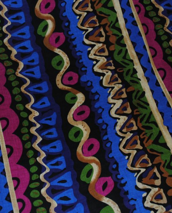 Ткань Хлопок "Батик" 0012 цвет разноцветный в полоску картинка 2