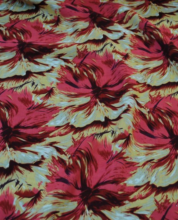 Ткань Хлопок "Каркаде" 0029 цвет бежевый цветочный картинка