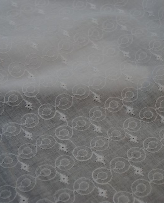 Ткань Шитье "Узоры - 2" 0006 цвет белый цветочный картинка