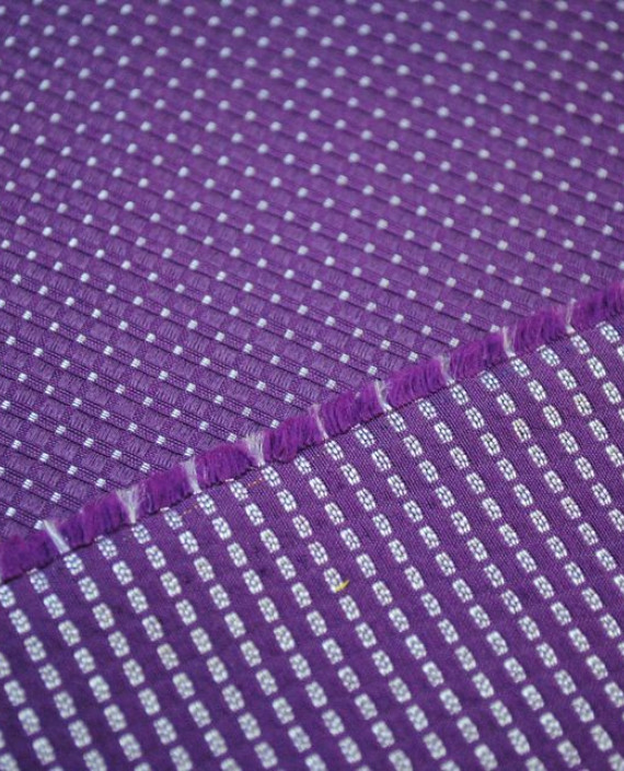 Ткань Хлопок "Тканый" 0003 цвет фиолетовый в горошек картинка