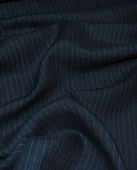 Ткань Хлопок Костюмный "Джинсовый" 0040 цвет синий в полоску картинка 1