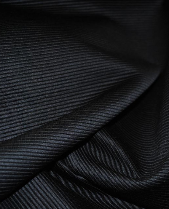 Ткань Хлопок "Темная полоска" 0048 цвет черный в полоску картинка 1