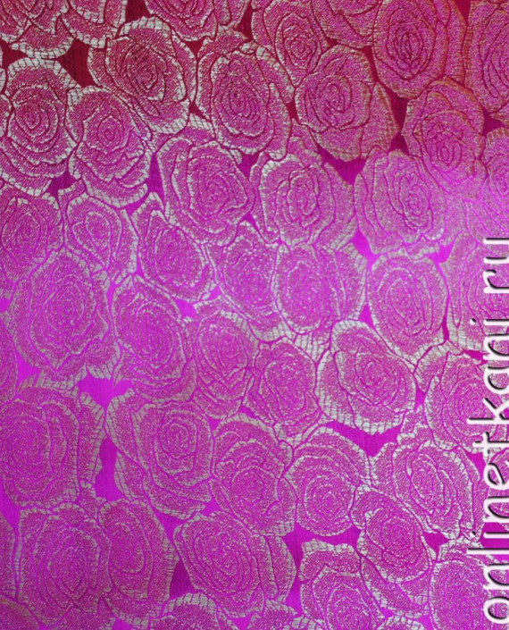 Ткань Китайский шелк "Розы" 0014 цвет розовый цветочный картинка 4