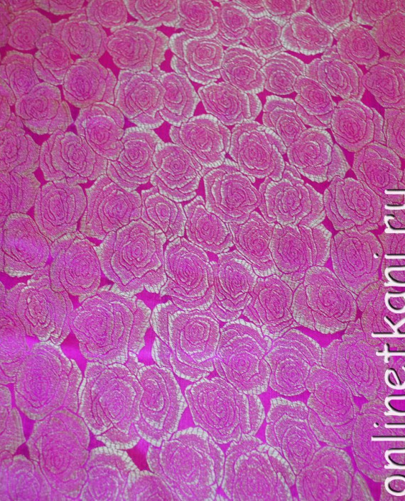 Ткань Китайский шелк "Розы" 0014 цвет розовый цветочный картинка 1