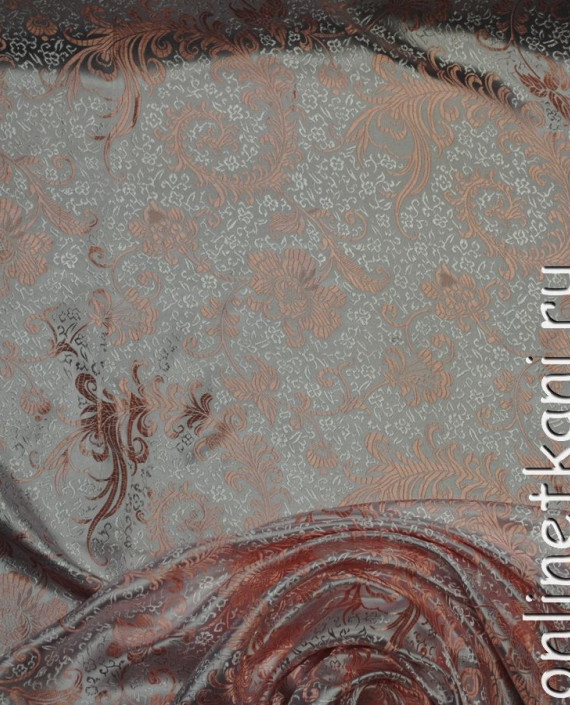 Ткань Китайский шелк "Узор на белом" 0027 цвет серый цветочный картинка