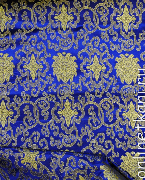 Ткань Китайский шелк "Узор индиго" 0032 цвет голубой абстрактный картинка