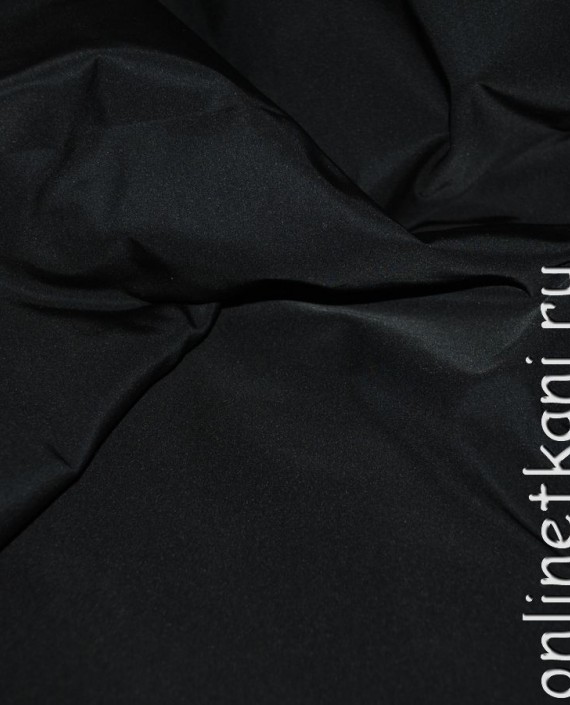 Ткань курточная "Черная" 003 цвет черный картинка 2