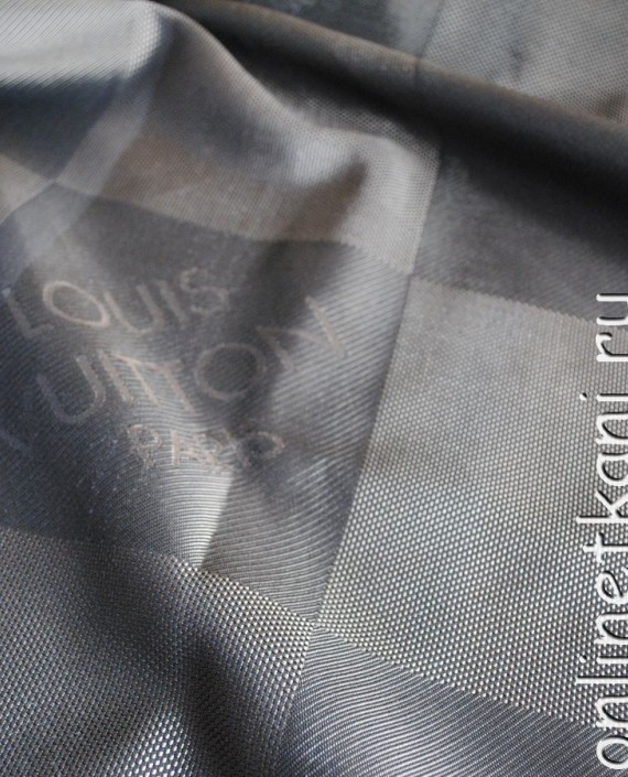 Ткань курточная "Louis Vuitton" коричневая 007 цвет коричневый в клетку картинка