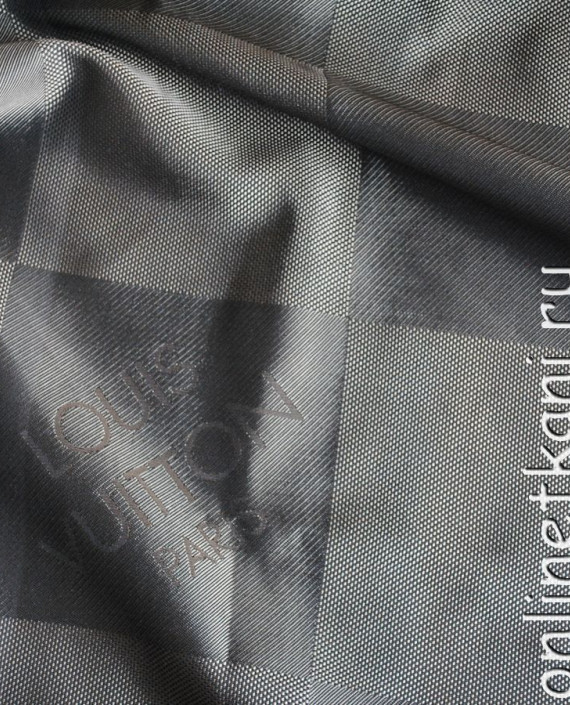 Ткань курточная "Louis Vuitton" коричневая 007 цвет коричневый в клетку картинка 2