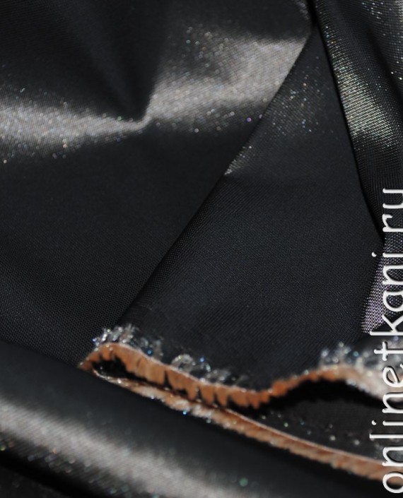 Ткань курточная "Сверкающий коричневый" 025 цвет черный картинка