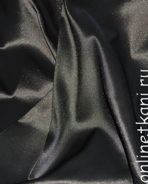 Ткань курточная "Сверкающий коричневый" 025 цвет черный картинка 3