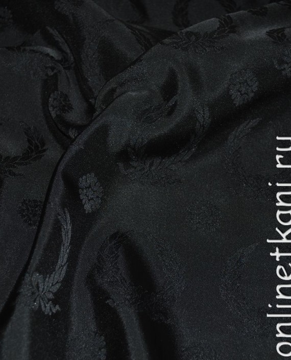 Ткань курточная "Ночные цветы" 027 цвет черный картинка