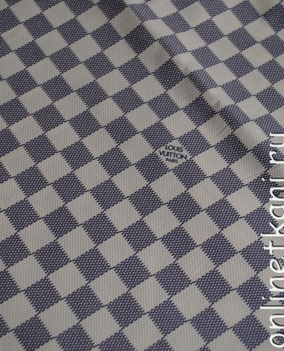 Ткань курточная "Louis Vuitton" 033 цвет синий в клетку картинка 1
