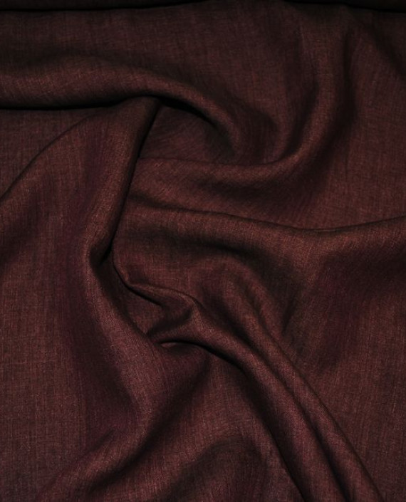 Ткань Лен "Шоколадный" 0015 цвет бордовый картинка