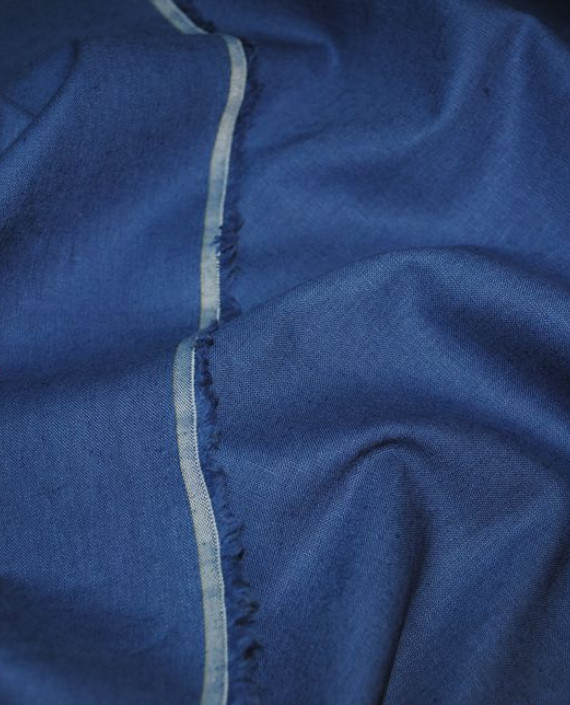 Ткань Лен "Джинсовый -2" 0041 цвет синий картинка
