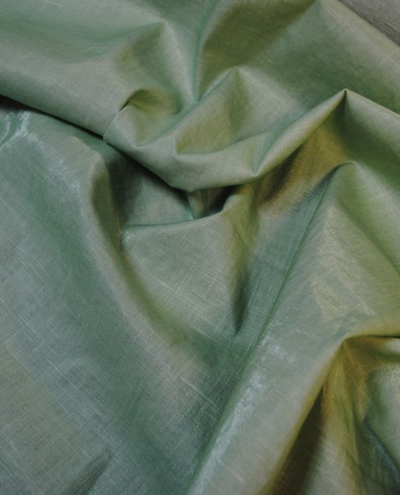 Ткань Лен Курточный "Зеленый чай" 0051 цвет зеленый картинка 1
