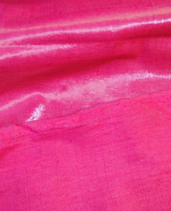 Ткань Лен Курточный "Лиловый" 0053 цвет розовый картинка 2