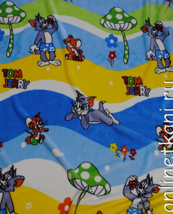 Ткань искусственный мех "Tom&Jerry" 0021 цвет разноцветный абстрактный картинка