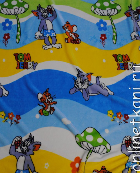 Ткань искусственный мех "Tom&Jerry" 0021 цвет разноцветный абстрактный картинка 3