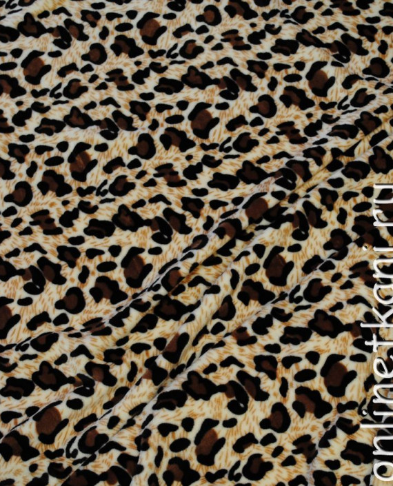 Ткань искусственный мех "Тигр" 0033 цвет бежевый абстрактный картинка 1