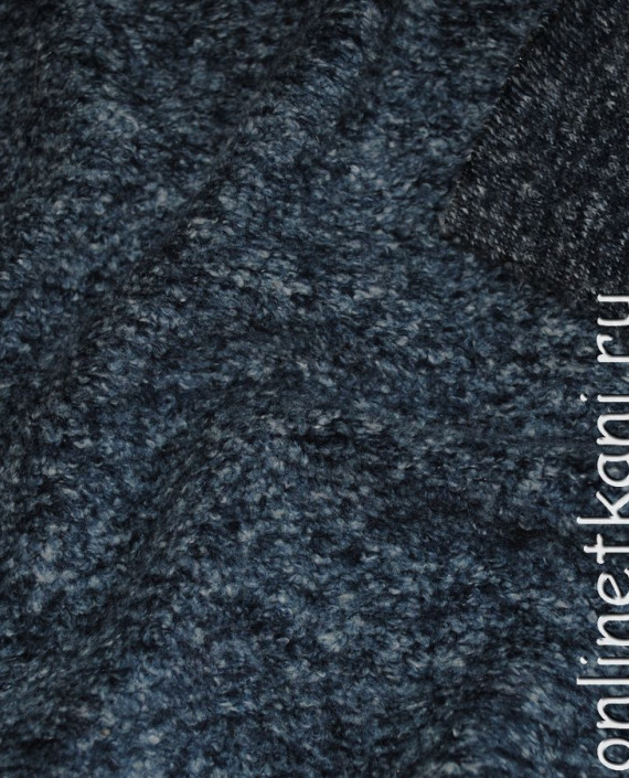Ткань искусственный мех "Каракуль" 0040 цвет синий картинка 2