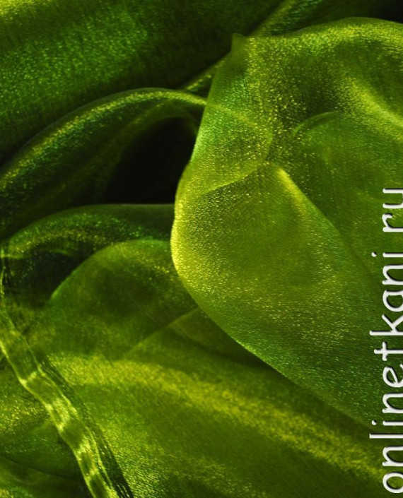 Ткань Органза "Травяная" 0037 цвет зеленый картинка