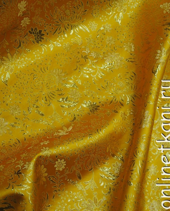 Ткань Парча "Золотая поляна" 0018 цвет золотой абстрактный картинка 2