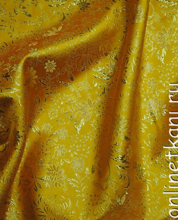 Ткань Парча "Золотая поляна" 0018 цвет золотой абстрактный картинка 1