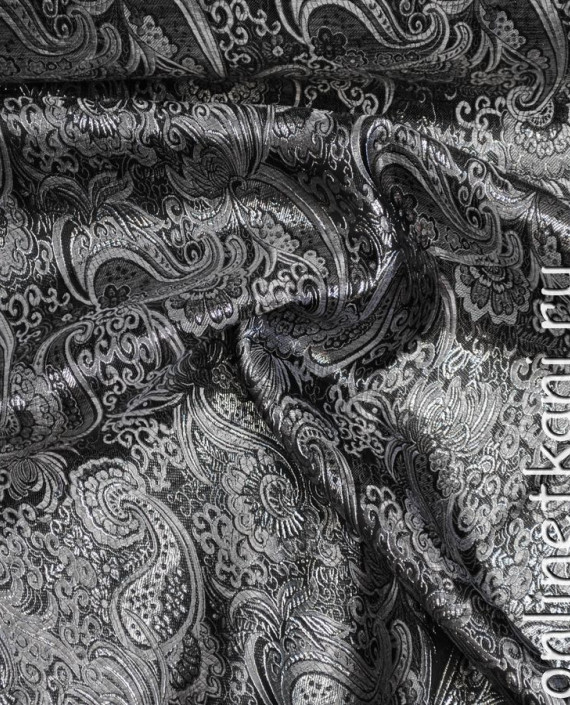 Ткань Парча "Серебро" 0020 цвет серебро абстрактный картинка