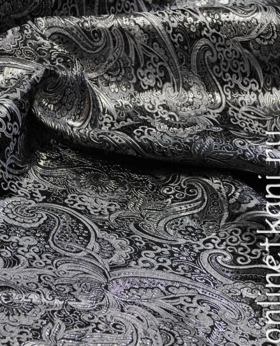Ткань Парча "Серебро" 0020 цвет серебро абстрактный картинка 3