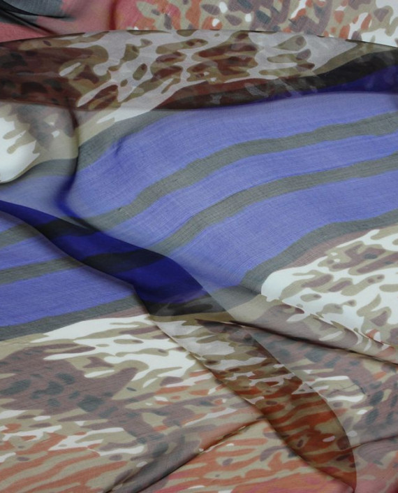 Ткань Шелк Шифон "Сафари" 4002 цвет разноцветный абстрактный картинка 1