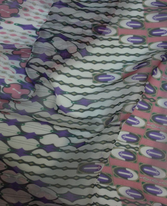 Ткань Шелк Шифон "Бижутерия" 4005 цвет разноцветный абстрактный картинка 1