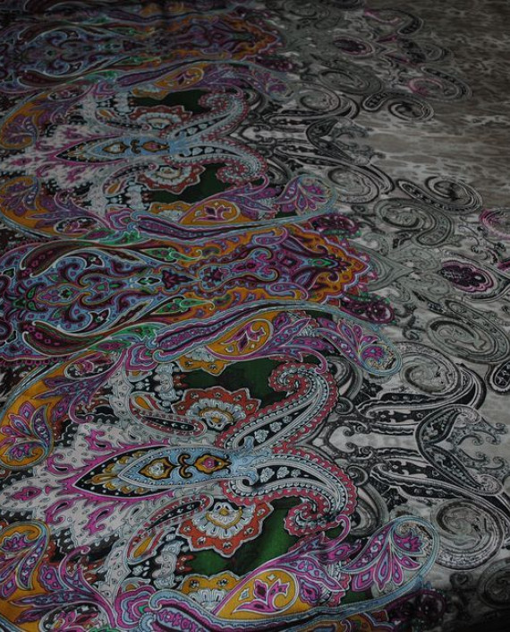 Ткань Шелк Шифон "Восточный принт" 0008 цвет разноцветный абстрактный картинка 4