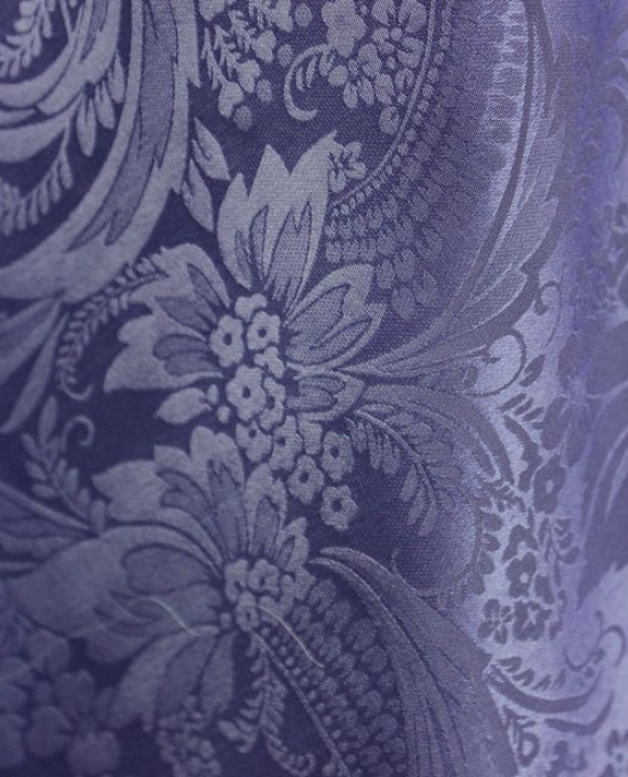 Ткань Шелк Жаккард  "Фиалка" 0012 цвет фиолетовый цветочный картинка