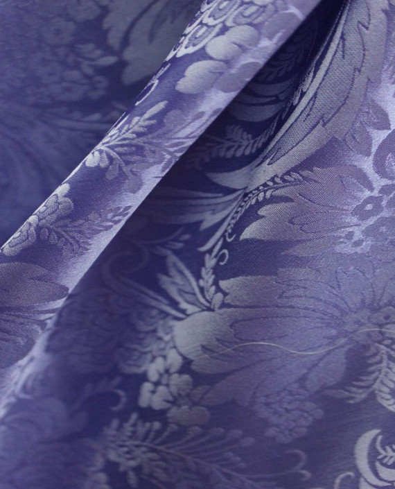 Ткань Шелк Жаккард  "Фиалка" 0012 цвет фиолетовый цветочный картинка 1