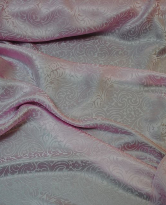 Ткань Шелк Жаккард "Сирень" 0015 цвет сиреневый цветочный картинка 1