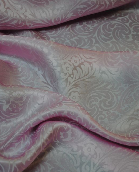 Ткань Шелк Жаккард "Розовый" 0027 цвет розовый цветочный картинка