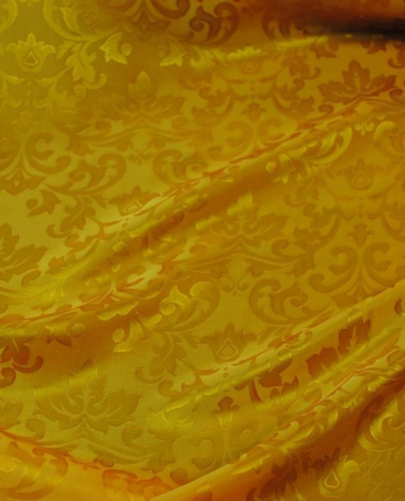 Ткань Шелк Жаккард "Оранж" 0018 цвет оранжевый цветочный картинка 1