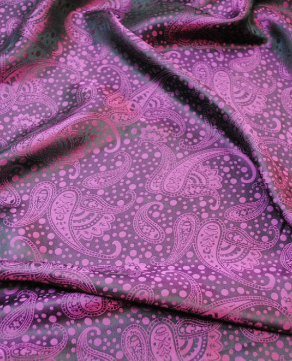 Ткань Шелк Жаккард "Розовые огурцы"  0035 цвет малиновый абстрактный картинка