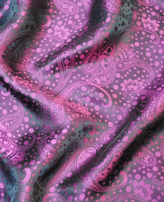 Ткань Шелк Жаккард "Розовые огурцы"  0035 цвет малиновый абстрактный картинка 2