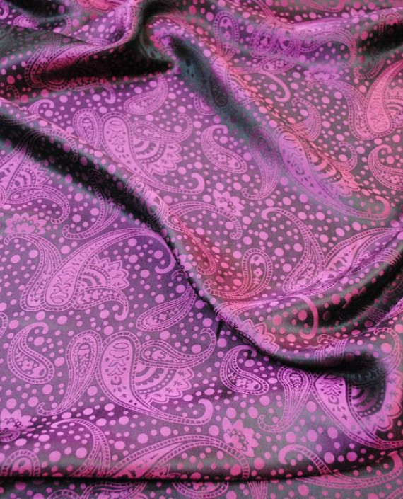 Ткань Шелк Жаккард "Розовые огурцы"  0035 цвет малиновый абстрактный картинка 1