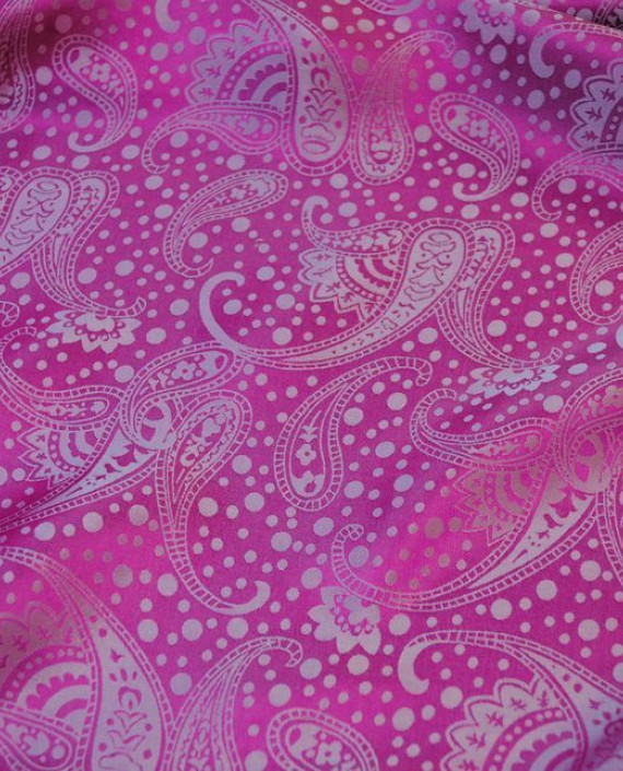 Ткань Шелк Жаккард "Огурцы"  0040 цвет малиновый абстрактный картинка 1