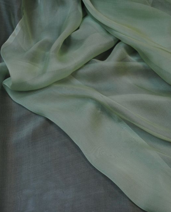 Ткань Шелк Шифон "Светло зеленый" 0091 цвет зеленый картинка 2
