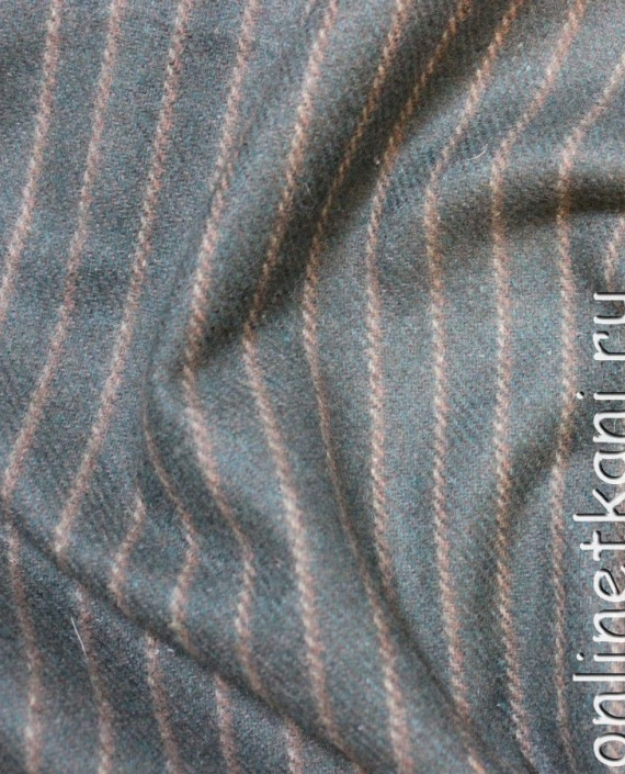 Ткань Шерсть Костюмная 4013 цвет серый в полоску картинка 1