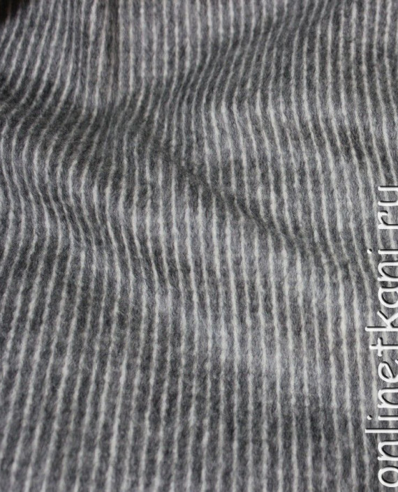 Ткань шерсть пальтовая "Dolce&Gabbana" 4004 цвет серый в полоску картинка