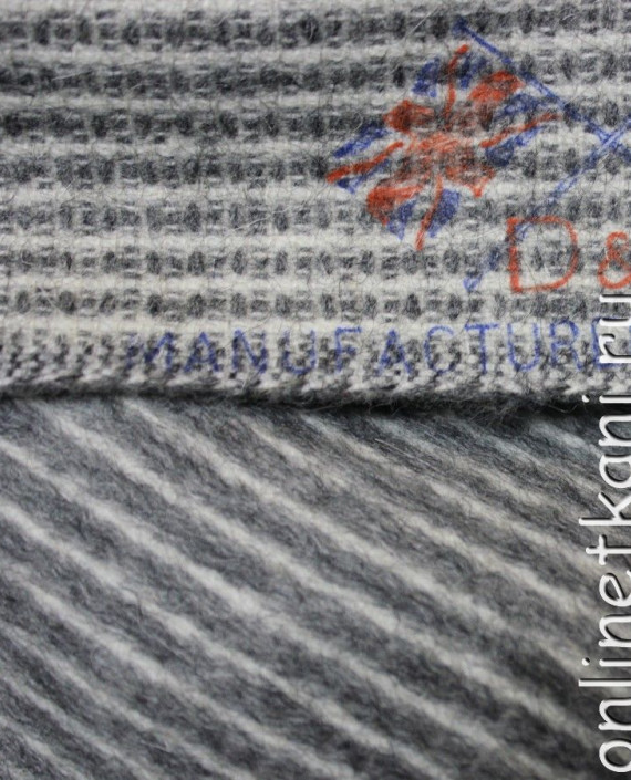 Ткань шерсть пальтовая "Dolce&Gabbana" 4004 цвет серый в полоску картинка 2
