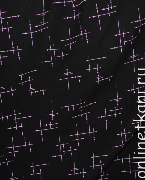 Ткань Шерсть "Феерия" 0018 цвет черный геометрический картинка 2