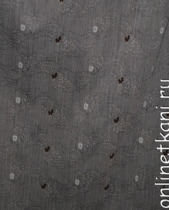 Ткань Шерсть "Ажур" 0023 цвет серый геометрический картинка