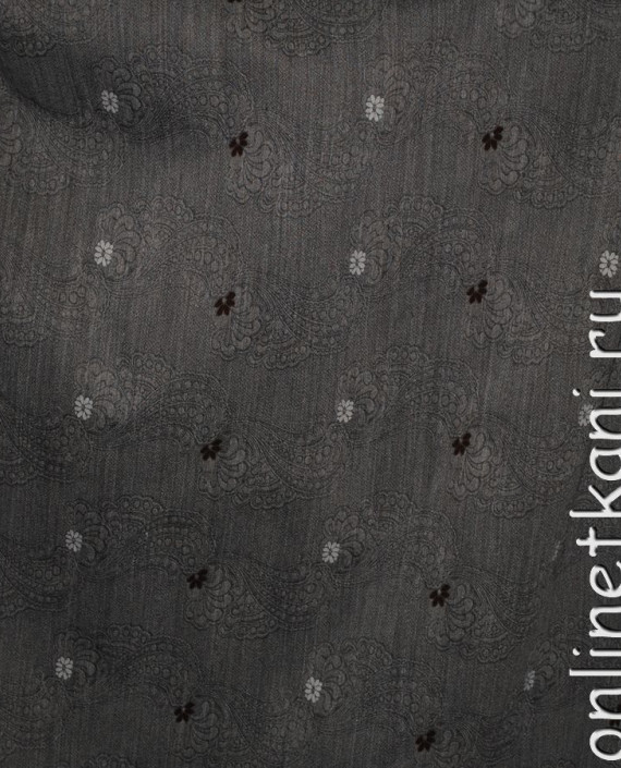 Ткань Шерсть "Ажур" 0023 цвет серый геометрический картинка 1