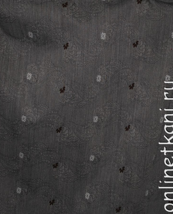 Ткань Шерсть "Ажур" 0023 цвет серый геометрический картинка 2